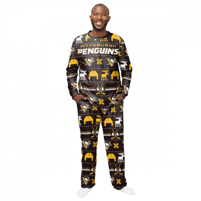 Pittsburgh Penguins pijamale de bărbați ugly holiday pajamas nhl - M