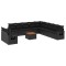 Set canapele de gradina, 12 piese, cu perne, negru, poliratan