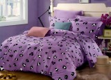 Cumpara ieftin Lenjerie de pat pentru o persoana cu husa de perna dreptunghiulara, Pink Panda, bumbac mercerizat, multicolor