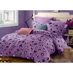 Lenjerie de pat pentru o persoana cu husa de perna dreptunghiulara, Pink Panda, bumbac mercerizat, multicolor