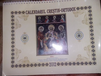 LOT 4 buc Calendar vechi de perete RELIGIOS ORTODOX,,de colectie,T.GRATUIT foto