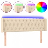 Cumpara ieftin Tablie de pat cu LED, crem, 163x16x78/88 cm, textil