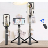 Set 3in1 Selfie Stick cu Lampa LED si Trepied conectare Bluetooth alimentare USB