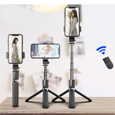 Set 3in1 Selfie Stick cu Lampa LED si Trepied conectare Bluetooth alimentare USB foto