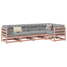 vidaXL Set canapele gradina cu perne, 5 piese, lemn masiv brad douglas foto