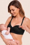 Cumpara ieftin Sutien Alăptare Negru, Fără Cusături, Fără &Icirc;ntărituri, Mărimea L, Linovit Store, Bretele Reglabile, Material Elastic