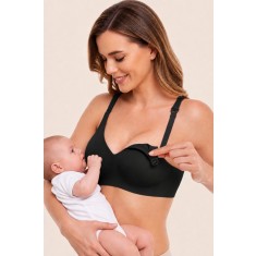 Sutien Alăptat fără Cusături și fără &Icirc;ntărituri - Negru - XL, Negru