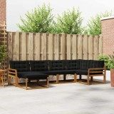 vidaXL Set de canapea 18 pcs Natural și Negru Lemn Solid de Acacia 3369627