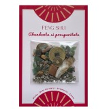 Mix Feng Shui cristale si monede chinezesti - abundenta si prosperitate - pirita, citrin, ochi de tigru si aventurin verde
