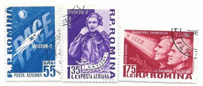 Romania (187) - Al doilea om in cosmos, 1961 - serie obliterata foto