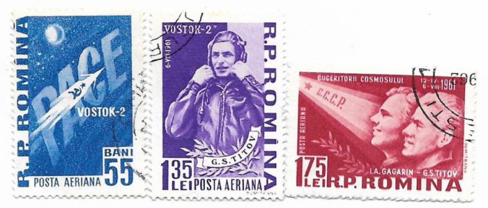 Romania (187) - Al doilea om in cosmos, 1961 - serie obliterata