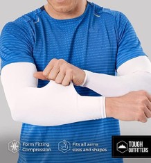 Set 2 M&acirc;neci Supraelastice Crem pentru Braț și M&acirc;nă &ndash; Protecție Sport &amp; Confort Outdoor Alb 2 Marime universala