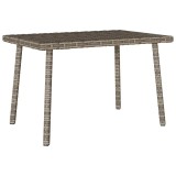 Masuta cafea gradina vidaXL dreptunghiulara, polirattan gri, 60x40x37cm, rezistenta UV
