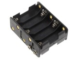 Suport baterii AA/R6 tip 6F22 negru, 10 bucăți