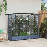 vidaXL Pat Ridicat cu Trellis și Acoperiș Gri 203,5 x 40 x 125 cm PP 42032559