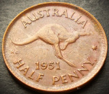 Cumpara ieftin Moneda exotica HALF PENNY - AUSTRALIA, anul 1951 * cod 4369, Australia si Oceania