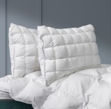 Perna matlasata Silver Best Sleep, 50x70x20 cm, umplutura fibre poliester siliconizate, bumbac 100%, fermitate medie-moale, alb, Resigilat, Grad A