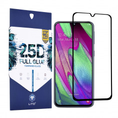 Folie pentru Samsung Galaxy A40, Lito 2.5D FullGlue Glass, Black foto