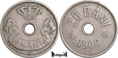 1906 J, 20 Bani - Carol I - Regatul Rom&amp;acirc;niei | KM 33 foto