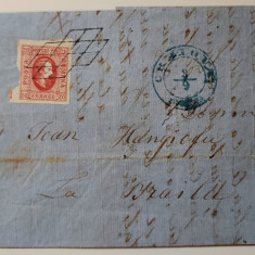 Scrisoare Craiova 1865 cu marca postala AI Cuza 20 parale