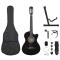 Set chitară clasică occidentală 12 piese 6 corzi negru 38&quot;