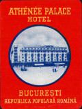 HST A99 Etichetă reclamă Hotel Athenee Palace București RPR