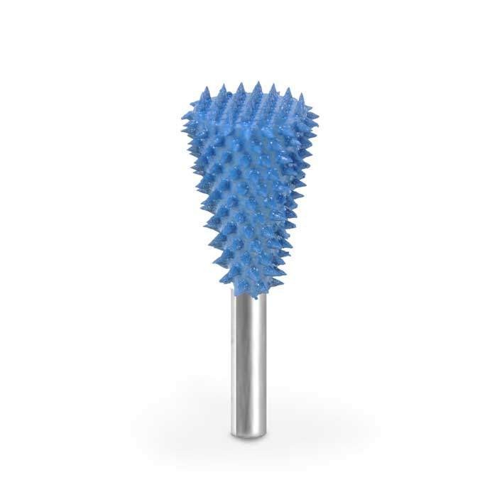 Biax sculptura lemn SABURR - Cap conic inversat 19 mmtija 6mm, Granulatie Saburr Mega ASPRA - Albastra