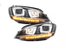 Set 2 faruri R-look compatibil cu VW Golf VII 7 2013+, 3D LED DRL foto