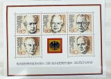 Germania RFG 1982 Blocișor Mini-Coală Președinții Republicii Federale Germania 5x80pf MNH Neștampilat - TG1