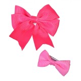 Set Clame Păr 3D, Roz Fucsia, 2 Mărimi, 6 Bucăți, Oem