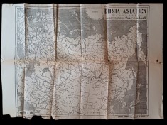 PM288N Rusia asiatică, hartă tipărită ca supliment al ziarului Curentul, perioada regalității
