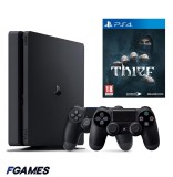 Consola Sony Playstation 4 Slim Ps4 1tb + Doua Controllere + Thief PlayStation 4, Second-Hand