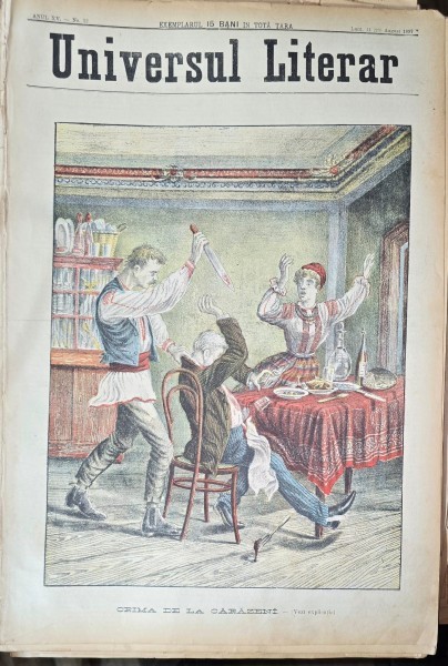 Revista Universul Literar nr.32/1897 pe coperta crima de la Carazeni