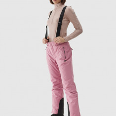 Pantaloni de schi cu bretele membrana 8000 pentru femei - roz pudrat