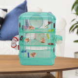 Cumpara ieftin PawHut Cusca pentru Hamster 3 Niveluri, Verde, 40.5x28x55cm