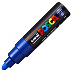 Marker cu varf rotund gros UNI PC-7M Posca 4.5-5.5 mm,albastru