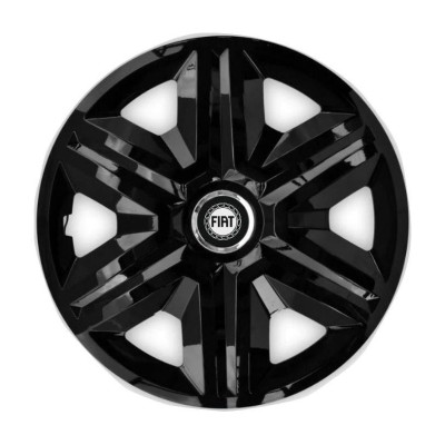 Set 4 capace roti Hubcaps fast black R16 Compatibil Cu Fiat foto
