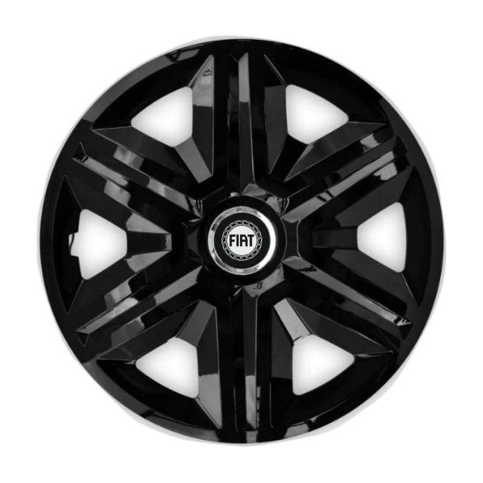 Set 4 capace roti Hubcaps fast black R16 Compatibil Cu Fiat