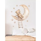 Cumpara ieftin Sticker Perete Autocolant Urs Maro pe Luna, 90x30 - 162015