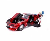 Set masinuta cu figurina - Harley Quinn &amp; 1969 Chevy Corvette Stingray, 1:24 | Jada Toys