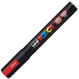 Carioca Marker UNI Posca PC-5M, varf rotund, 1.8-2.5mm pentru orice tip de suprafata RED ROSU nr 15