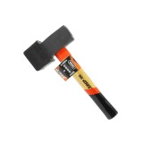 Ciocan pentru pavaj cu manson de cauciuc si cap dreptunghiular, 2000 g, maner din lemn, Verke
