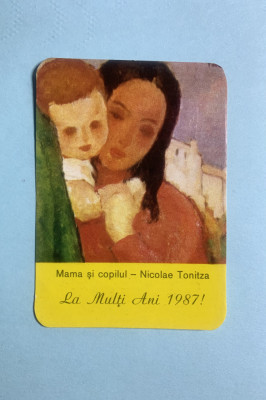 Calendar 1987 mama și copilul Nicolae Tonita foto