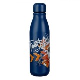 Sticlă Apă Aluminiu, Model Football, Culoare Albastru, Capacitate 0,6L, Oem