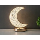 Lampă Decorativă LED Semilună Elegantă cu Efect de Cristal - Lumină Ambientală Caldă