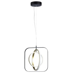 Lustra cu Pendul Libra, Stil Modern, Led, 30W/6500K, 3700 Lm, Inaltime Ajustabila, 150 cm, Aluminum, Black/Gold