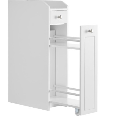 VASAGLE Dulap baie ingust cu sertare si roti, pentru depozitare, MDF, 40x18x70 cm, alb Household NewTrend foto