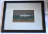 Dimitrie Stiubei (1901-1986), pictor roman - Vapor pe mare / Marina - lucrare grafica / guasa pe carton, Marine, Realism