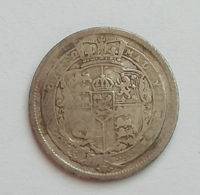M1 C41 - Moneda foarte veche Anglia - six pence - argint - 1820 foto