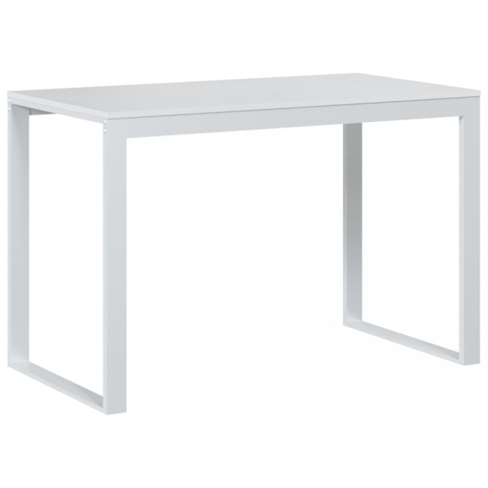 Birou de computer, alb, 110x60x73 cm, lemn prelucrat